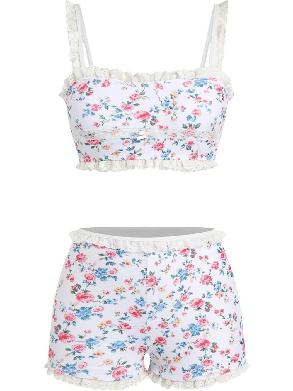 Ruffle 2-Piece Bikini Set for Women | Back Strap Bathing Suit | Summer Swimwear